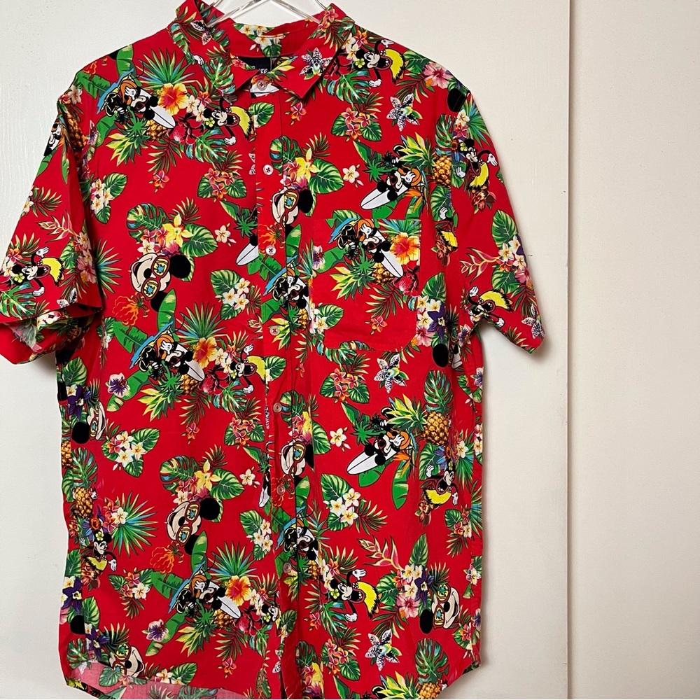 Mickey Mouse Christmas like Floral Hawaiian Shirt 2XL